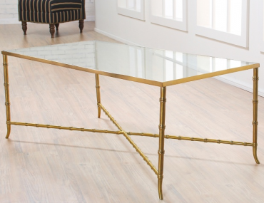 Nate Berkus Bamboo Glass Top Coffee Table