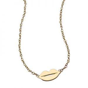 Kacey K Fine Jewelry Gold 'Lips' Necklace