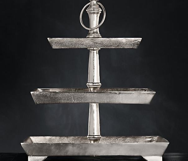 Grand Brasserie Cast Aluminum Tiered Rectangular Stand