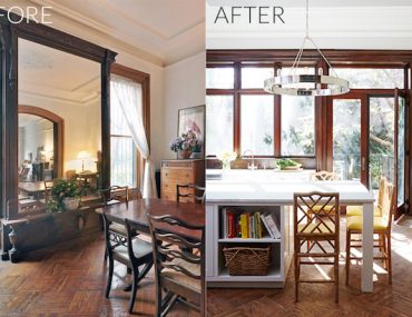 A before and after Brooklyn Brownstone Kitchen Renovation - sohautestyle.com