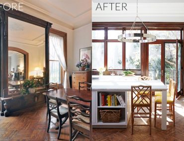 A before and after Brooklyn Brownstone Kitchen Renovation - sohautestyle.com