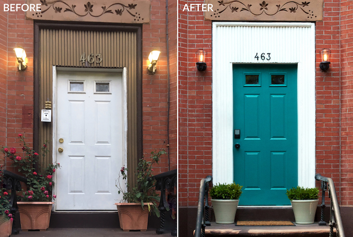 Schlage Front Door BEFORE AFTER Nicole Gibbons