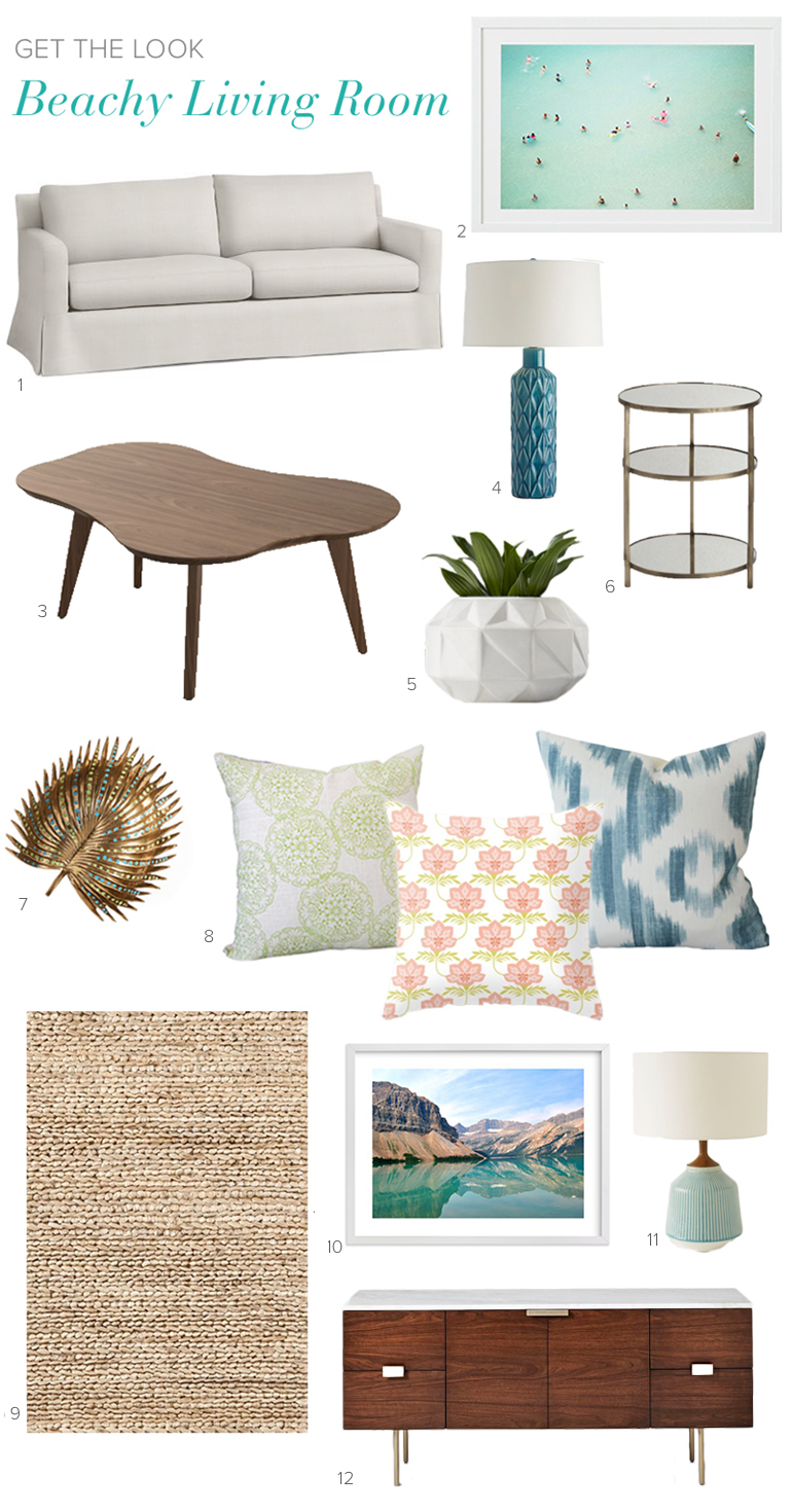 Beachy Living Room Get the Look