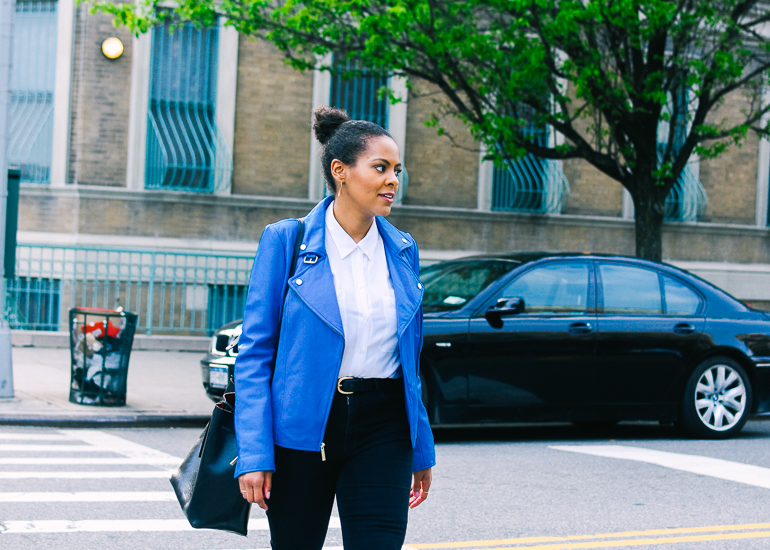 Cerulean Blue Leather Jacket-1-2