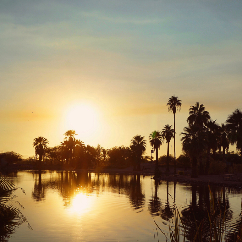 Sunset at Papago Park in Phoenix