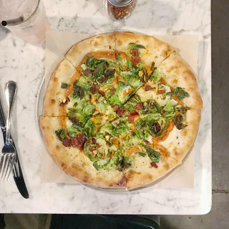 Brussels Sprout Pizza at Doughbird in Phoenix