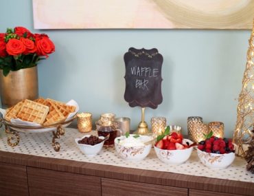 Interior designer and style expert Nicole Gibbons shows you how to create your own waffle bar brunch with a stunning tablescape featuring dining pieces from Pier 1 Imports!
